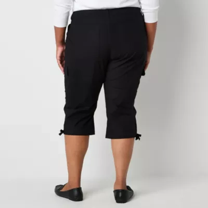 St. John's Bay Womens Plus Straight Mid Rise Capri Pant
