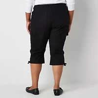 St. John's Bay Womens Plus Straight Mid Rise Capri Pant