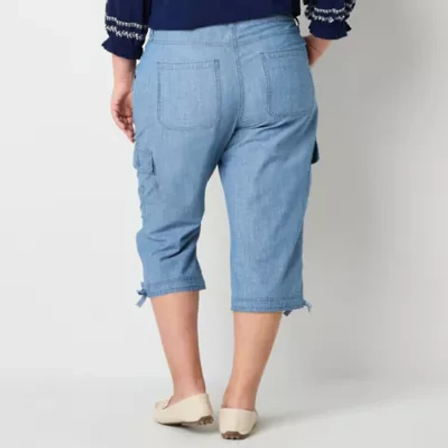 John's Bay Womens Plus Straight Mid Rise Capri Pant at