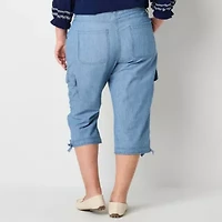 St. John's Bay Womens Plus Straight Mid Rise Capri Pant