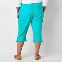 St. John's Bay Womens Plus Straight Mid Rise Capri Pant