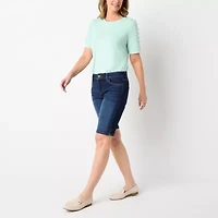 Liz Claiborne Sara Womens 11" Mid Rise Bermuda Short