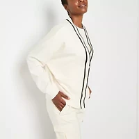 Stylus Womens Y Neck Long Sleeve Button Cardigan