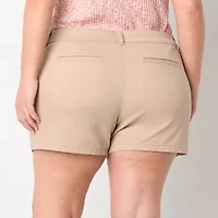 a.n.a Womens Plus 4 1/2" Mid Rise Chino Short
