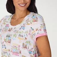 Cuddl Duds Womens Short Sleeve 2-pc. Pajama Sets
