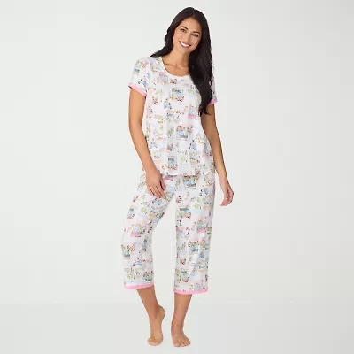 Cuddl Duds Womens Short Sleeve 2-pc. Pajama Sets