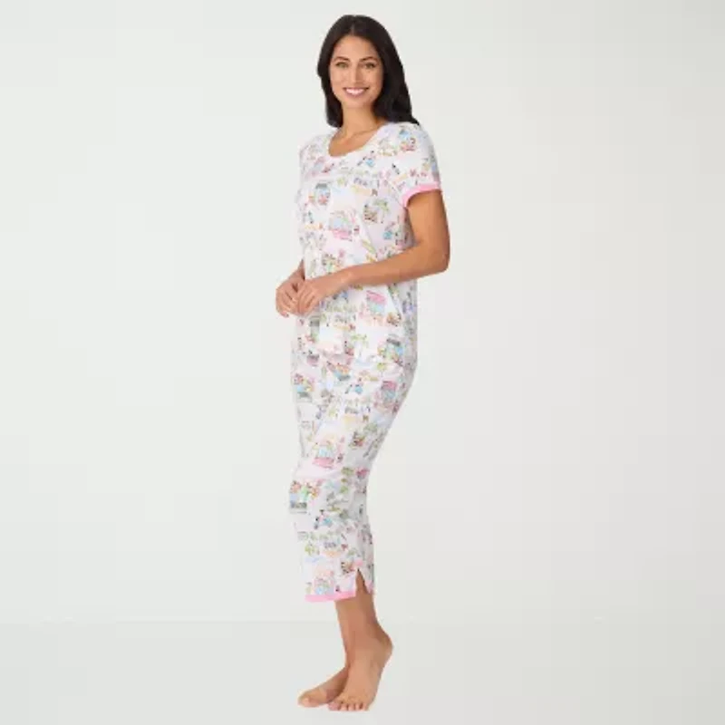 Cuddl Duds Womens Short Sleeve 2-pc. Pajama Sets