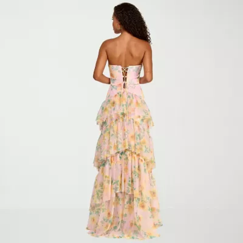 City Triangle Womens Juniors Floral A-Line Dress