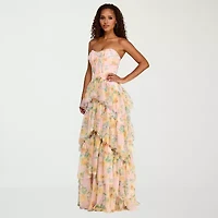 City Triangle Womens Juniors Floral A-Line Dress