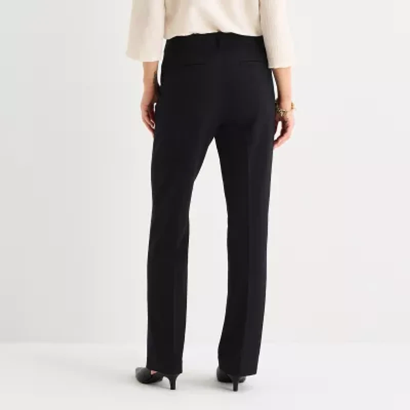 Liz Claiborne Emma Ponte Womens Tall Flare Mid Rise Pull-On Pant