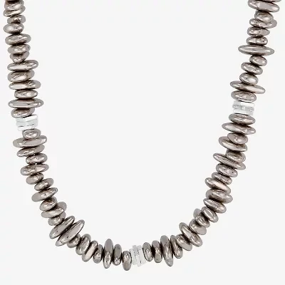 Silpada Silpada Womens White Hematite Sterling Silver 16 Inch Beaded Necklace