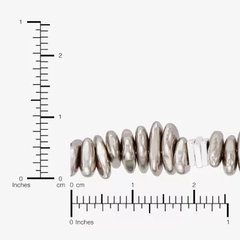 Silpada Silpada Womens Genuine White Hematite Sterling Silver Beaded Bracelet