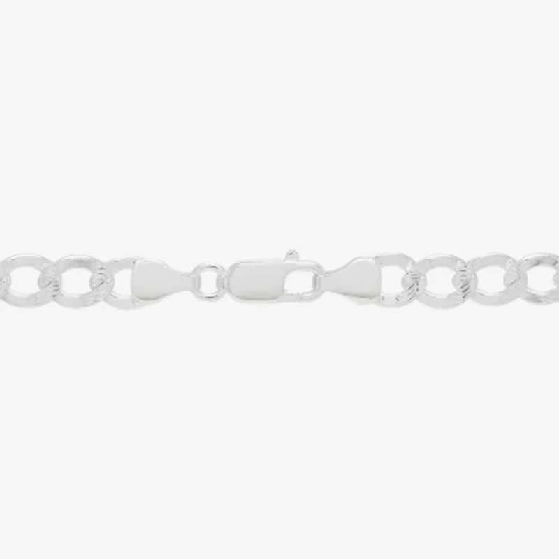 Womens Sterling Silver 24 Inch Curb Chain Necklace