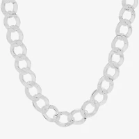 Womens Sterling Silver 24 Inch Curb Chain Necklace