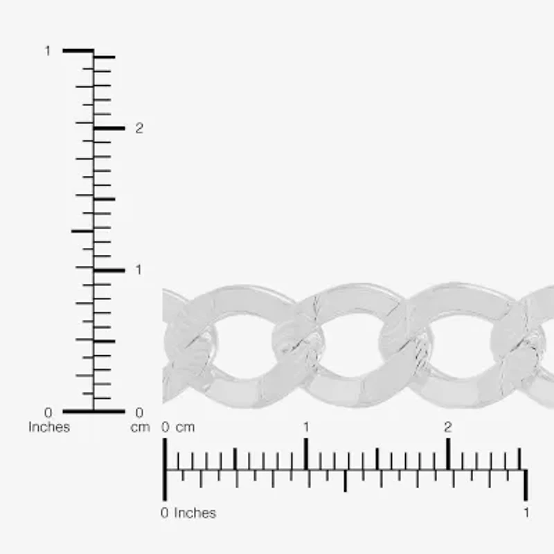 Womens Sterling Silver 24 Inch Curb Chain Necklace