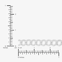 Womens Sterling Silver 8 1/2 Inch Solid Curb Chain Bracelet