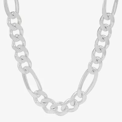Made in Italy Mens Sterling Silver 24 Inch Figaro Chain Necklace