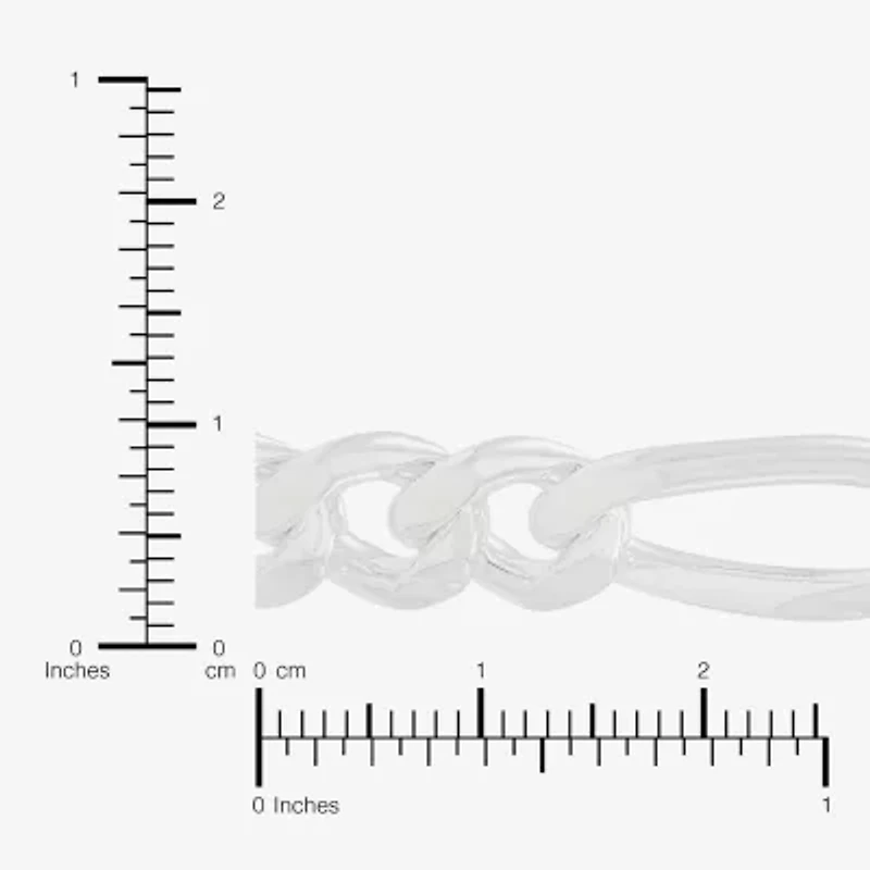 Made in Italy Mens Sterling Silver 24 Inch Figaro Chain Necklace