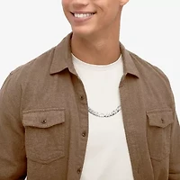 Made in Italy Mens Sterling Silver 24 Inch Figaro Chain Necklace