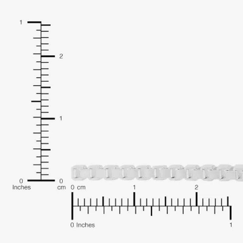 Made in Italy Womens Sterling Silver Inch Box Chain Necklace