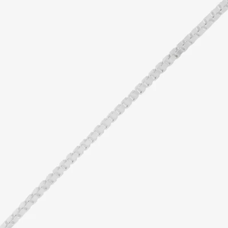 Made in Italy Womens Sterling Silver Inch Box Chain Necklace