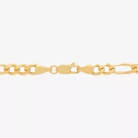 Made in Italy Mens 24K Gold Over Silver 24 Inch Figaro Chain Necklace