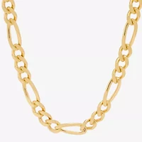 Made in Italy Mens 24K Gold Over Silver 24 Inch Figaro Chain Necklace