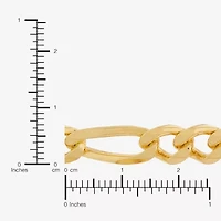 Made in Italy Mens 24K Gold Over Silver 24 Inch Figaro Chain Necklace