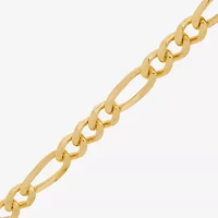 Made in Italy Mens 24K Gold Over Silver 24 Inch Figaro Chain Necklace
