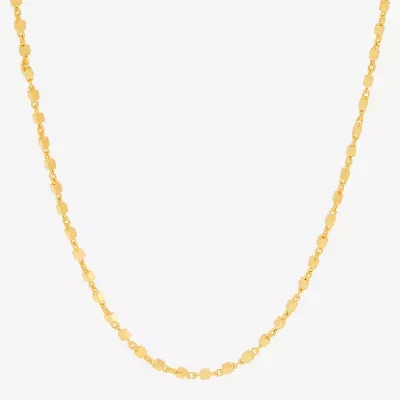Made in Italy Womens 24K Gold Over Silver 20 Inch Link Chain Necklace