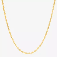 Made in Italy Womens 24K Gold Over Silver 20 Inch Link Chain Necklace