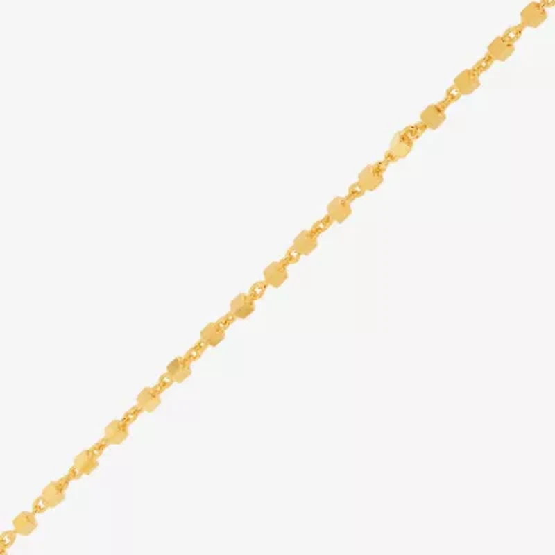 Made in Italy Womens 24K Gold Over Silver 20 Inch Link Chain Necklace