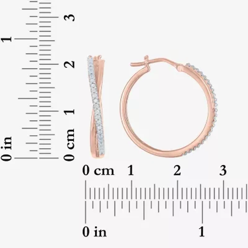 1/10 CT. T.W. Diamond X-Hoop Earrings in Sterling Silver or 14K Gold Over Silver