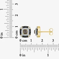 1/10 CT.T.W. Natural White, Champagne and Color-Enhanced Black Diamond Earrings