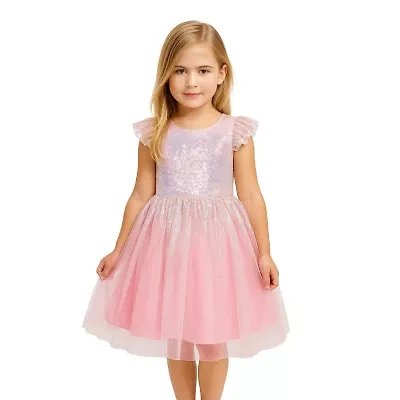 Lilt Little Girls Short Sleeve Tutu Dress