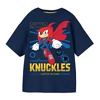 Knuckles Little & Big Kid Boys Crew Neck Short Sleeve Oversized Sonic the Hedgehog Graphic T-Shirt
