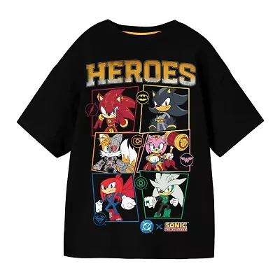 Little & Big Kid Boys Crew Neck Short Sleeve Oversized Sonic the Hedgehog Graphic T-Shirt