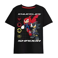 Knuckles Shadow Little & Big Kid Boys Crew Neck Short Sleeve Regular Fit Sonic the Hedgehog Graphic T-Shirt