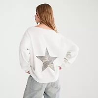 AEROPOSTALE Womens Juniors Boat Neck Long Sleeve Sweatshirt
