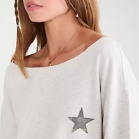 AEROPOSTALE Womens Juniors Boat Neck Long Sleeve Sweatshirt