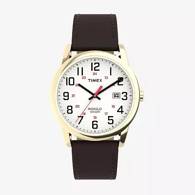 Timex Mens Brown Leather Strap Watch Tw2y12700jt