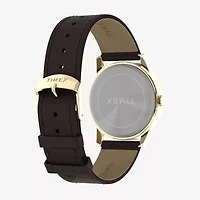 Timex Mens Brown Leather Strap Watch Tw2y12700jt