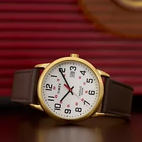 Timex Mens Brown Leather Strap Watch Tw2y12700jt