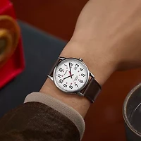 Timex Mens Brown Leather Strap Watch Tw2y12600jt