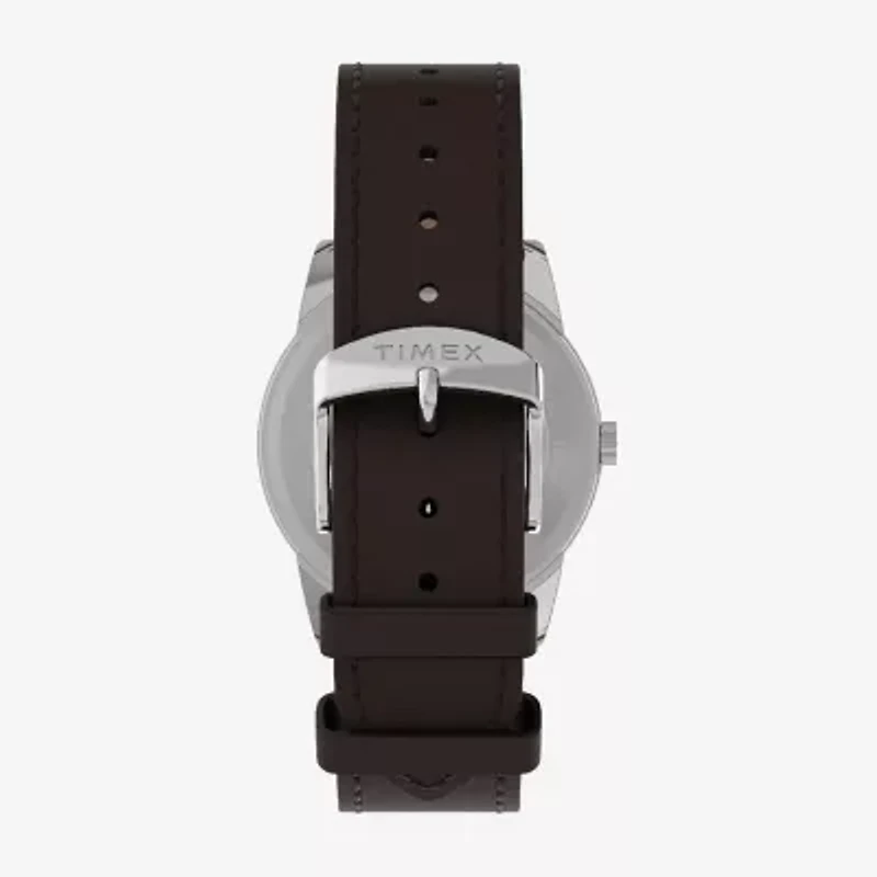 Timex Mens Brown Leather Strap Watch Tw2y12600jt