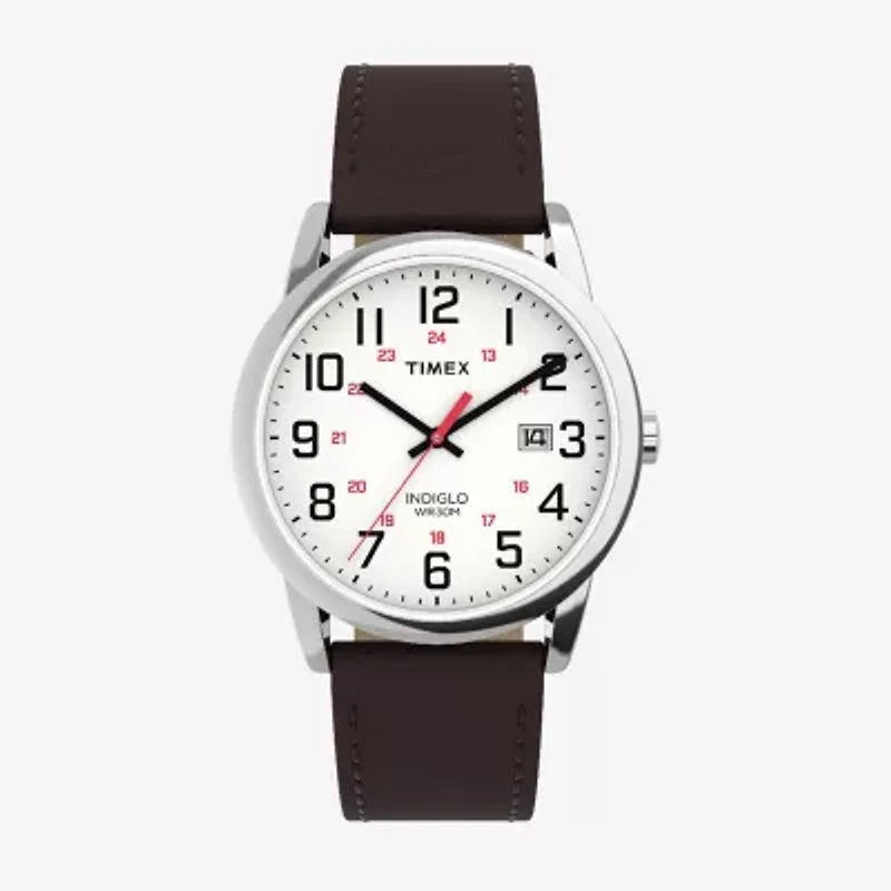 Timex Mens Brown Leather Strap Watch Tw2y12600jt