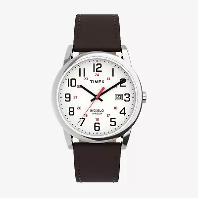 Timex Mens Brown Leather Strap Watch Tw2y12600jt