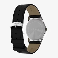 Timex Mens Black Leather Strap Watch Tw2y12800jt