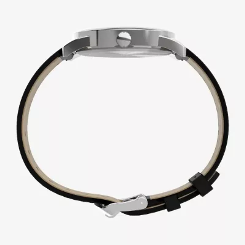 Timex Mens Black Leather Strap Watch Tw2y12800jt