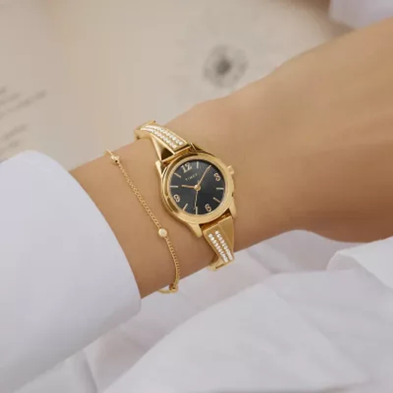 Timex Womens Gold Tone Stainless Steel Expansion Watch Tw2y39200jt